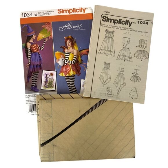 Simplicity 1034 Amy Brown Fantasy Costume Sewing Pattern 2015 Womens 14-22 UNCUT - Picture 3 of 3
